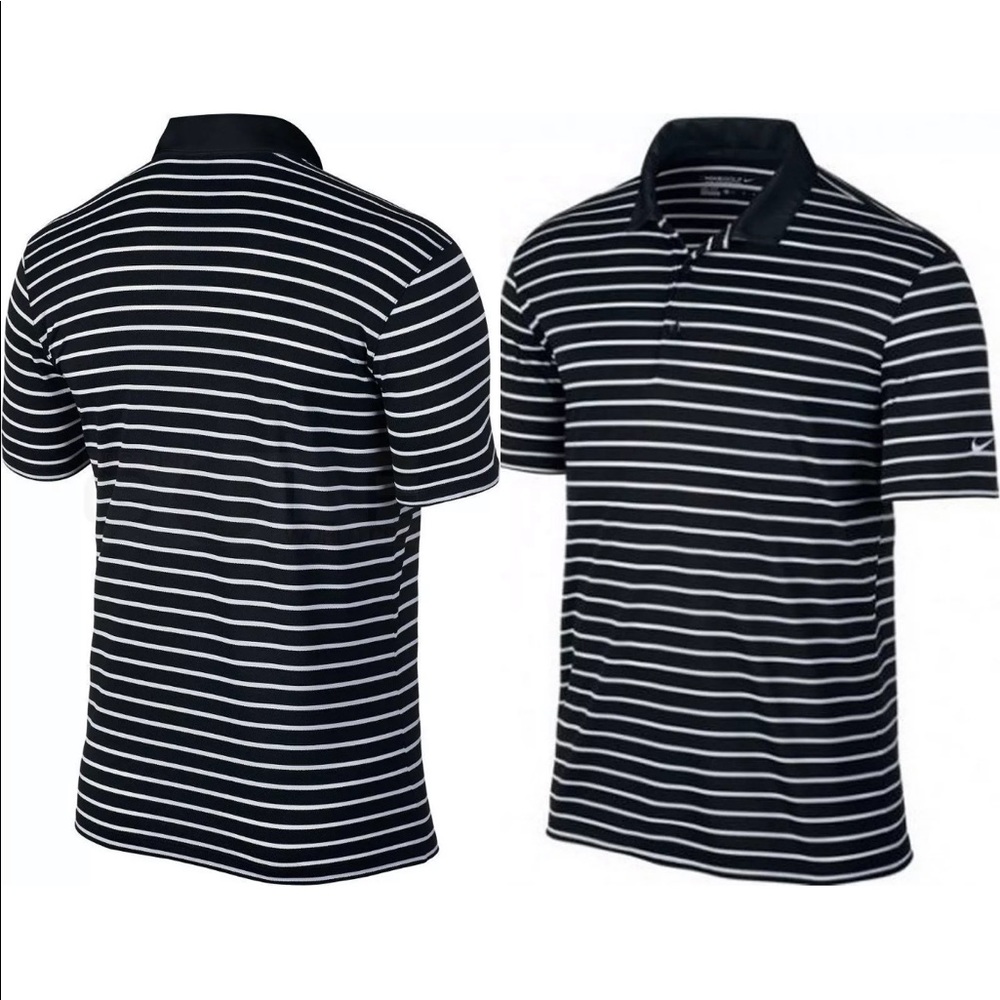 Nike Icon Stripe BLACK/WHITE Men's Golf Polo Shirt